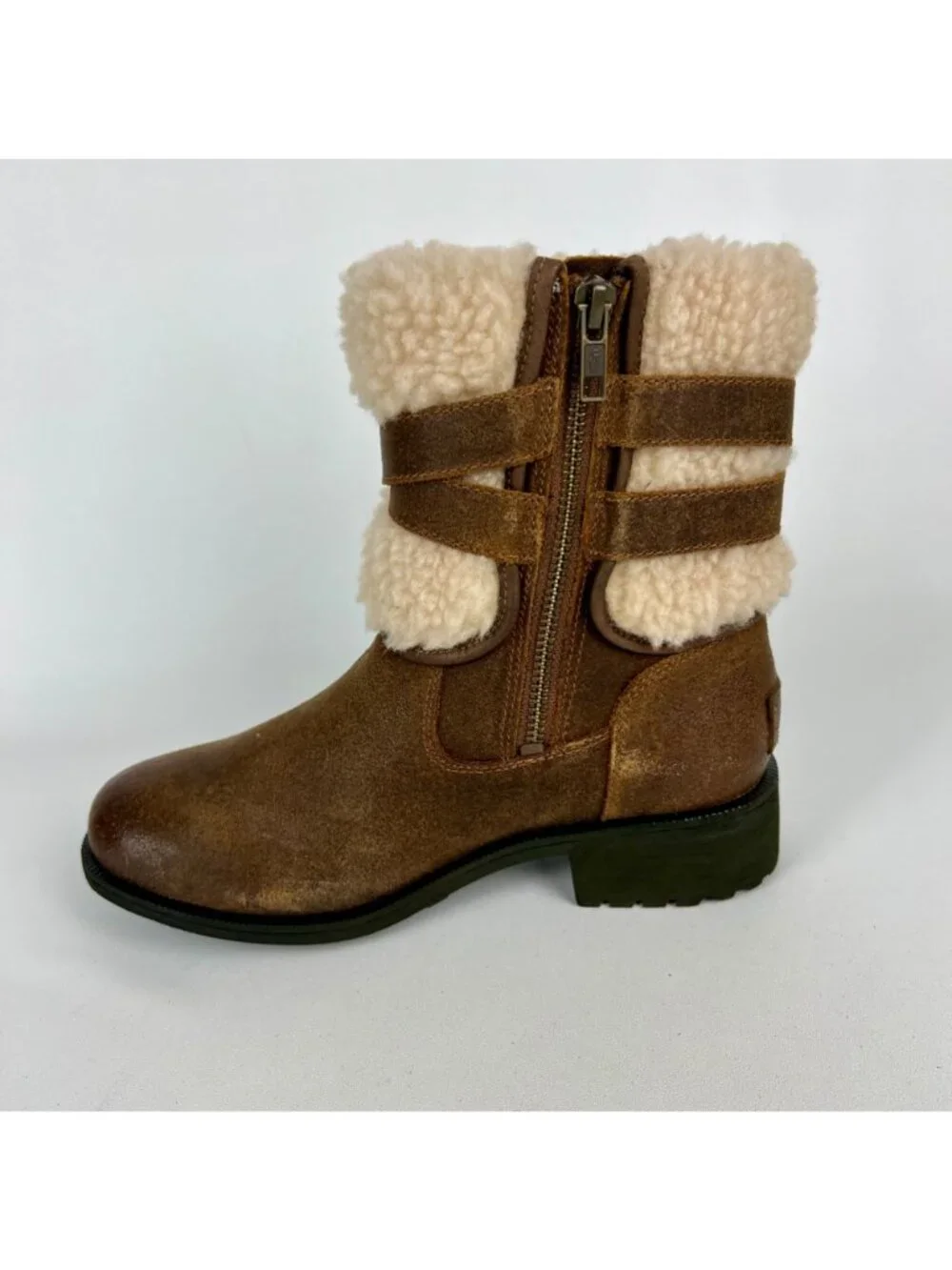 Ugg Womens Blayre III Shearling Boots Brown Waterproof Leather 1095153 size 6.5